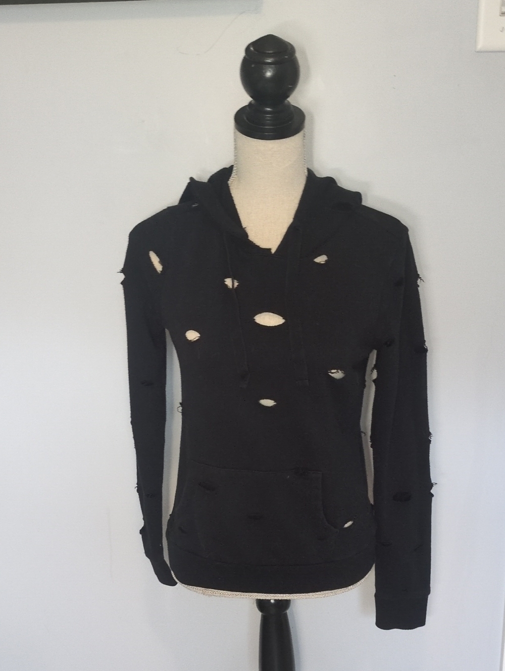 Yogalicious Distressed Black Hoodie S